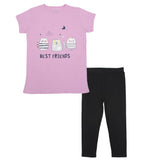 Short-Sleeved Best Friends Kittens Pajama - Ourkids - Rosso