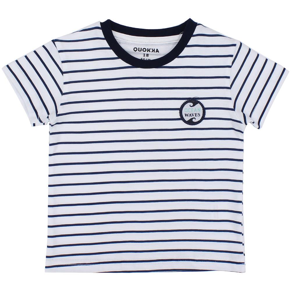 Short-Sleeved Striped T-Shirt - Ourkids - Quokka