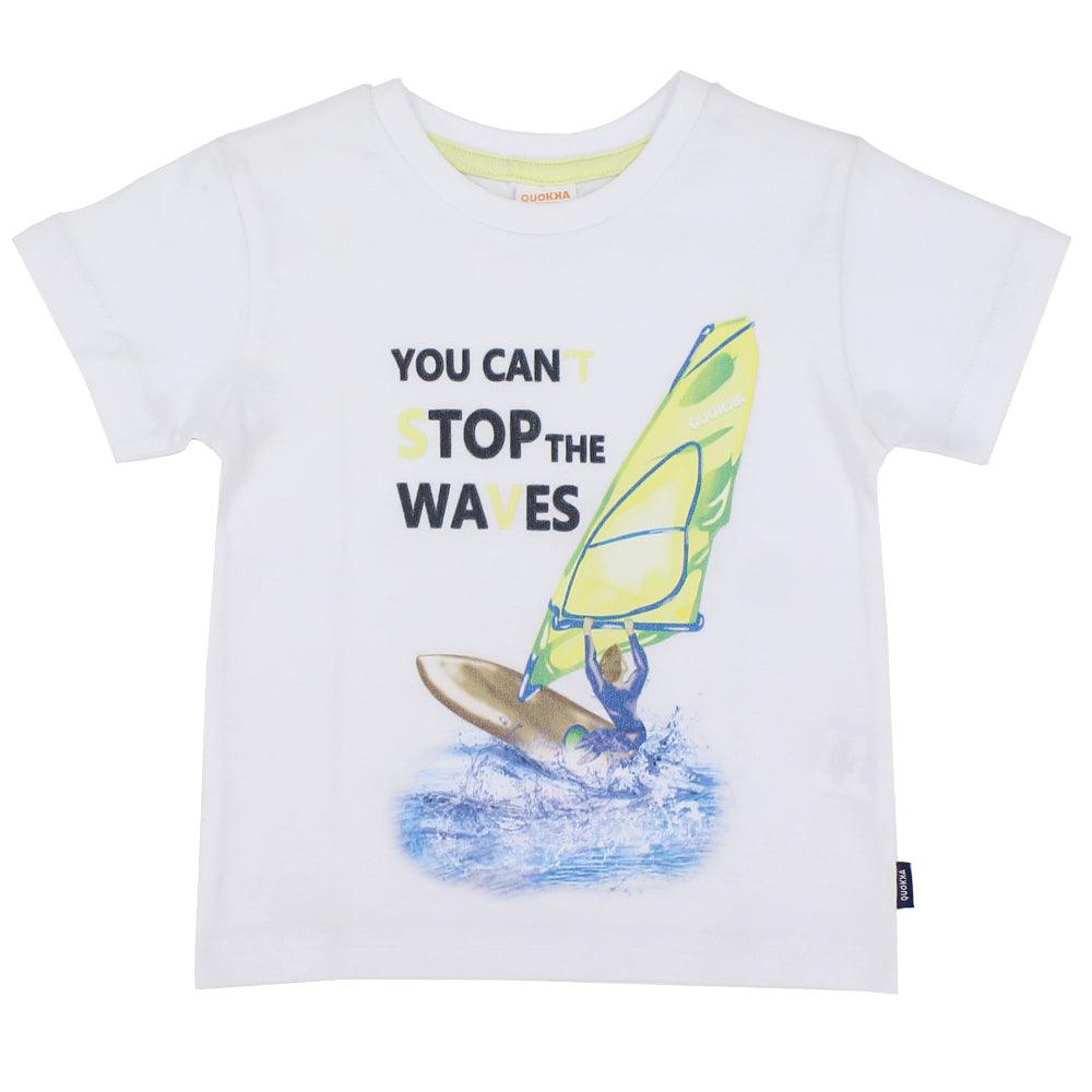 Short-Sleeved Surf The Waves T-Shirt - Ourkids - Quokka