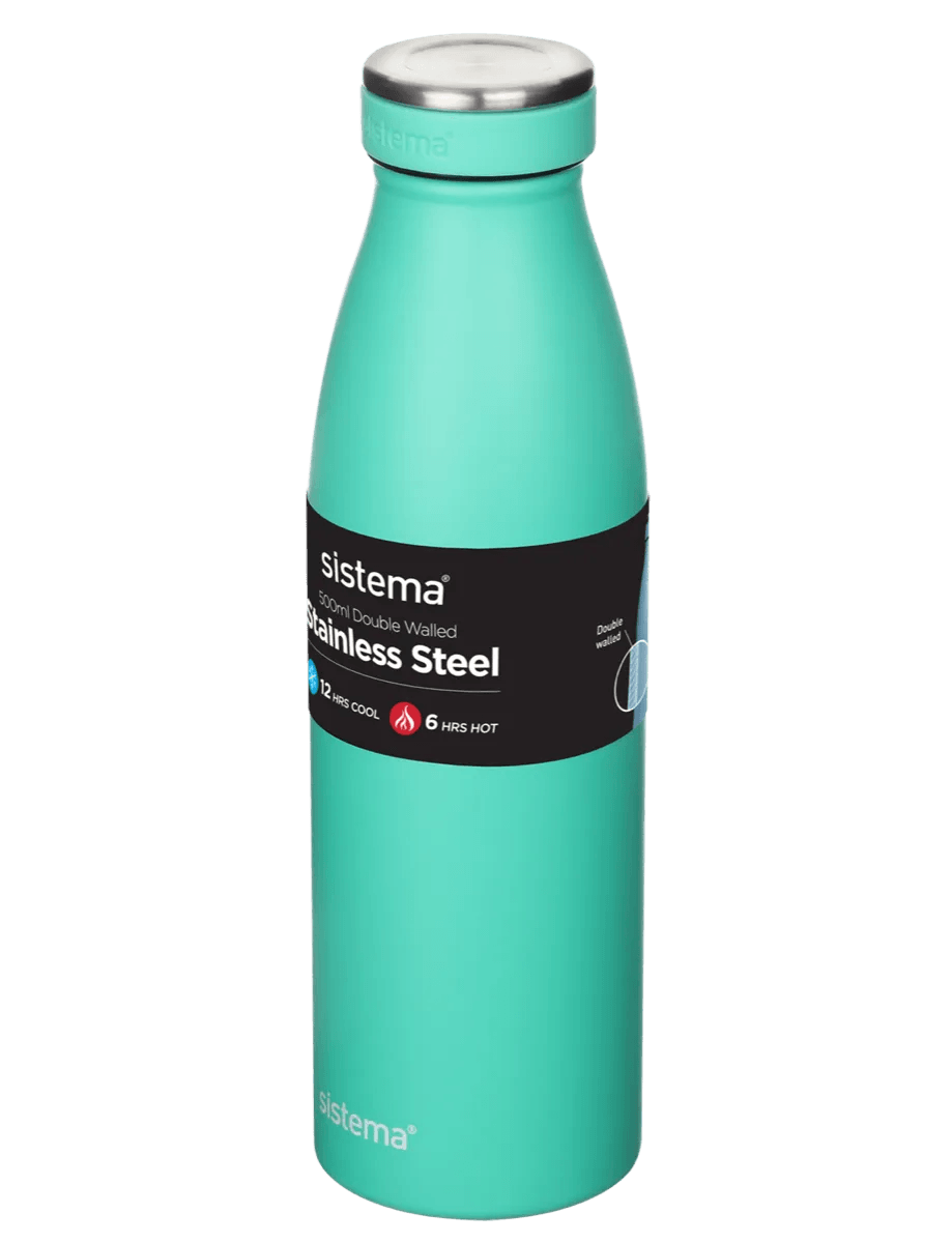 SISTEMA 500ML STAINLESS STEEL DRINK BOTTLE - Ourkids - Sistema