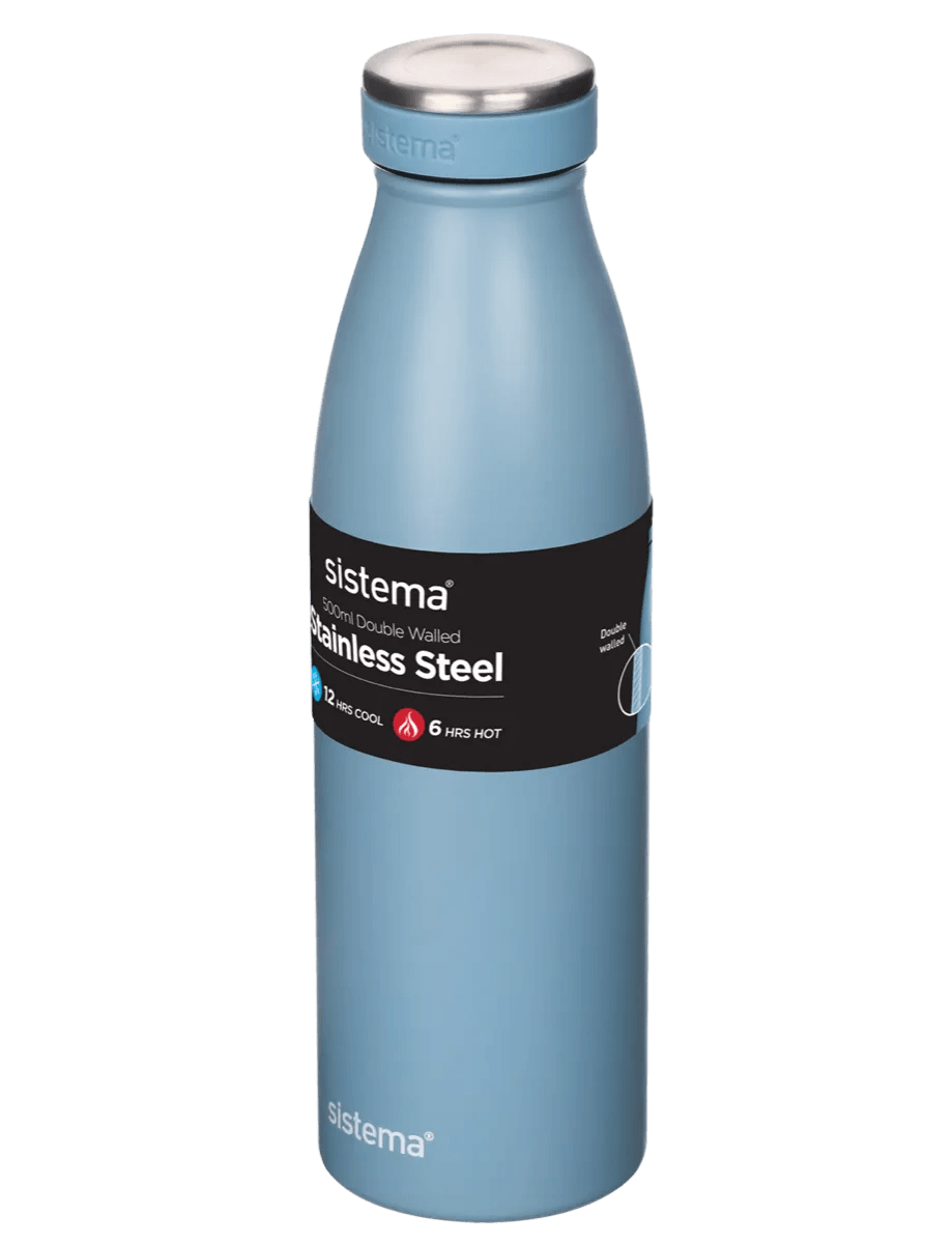 SISTEMA 500ML STAINLESS STEEL DRINK BOTTLE - Ourkids - Sistema