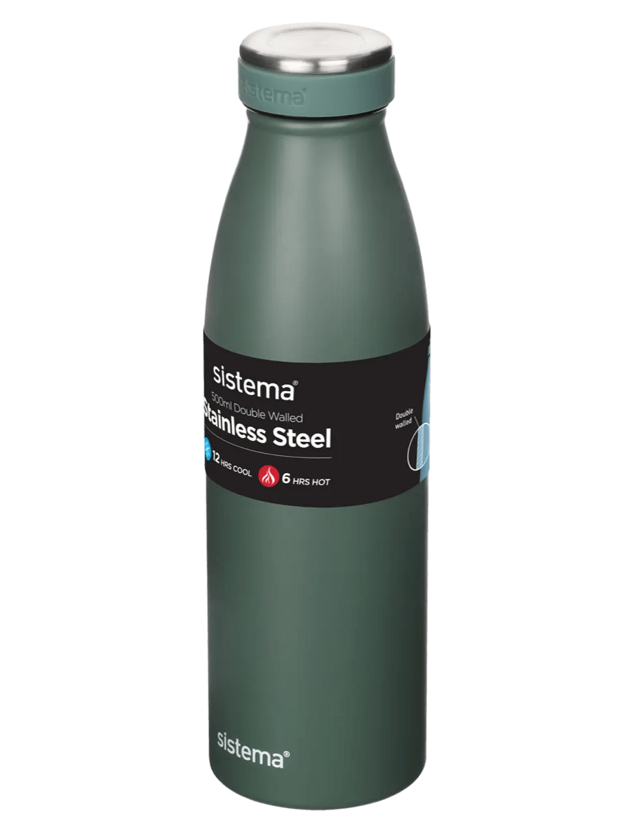 SISTEMA 500ML STAINLESS STEEL DRINK BOTTLE - Ourkids - Sistema