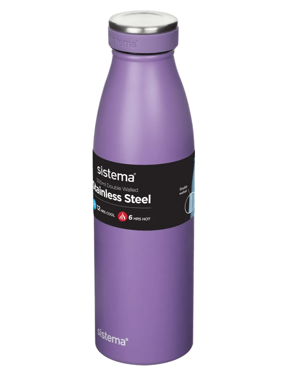 SISTEMA 500ML STAINLESS STEEL DRINK BOTTLE - Ourkids - Sistema