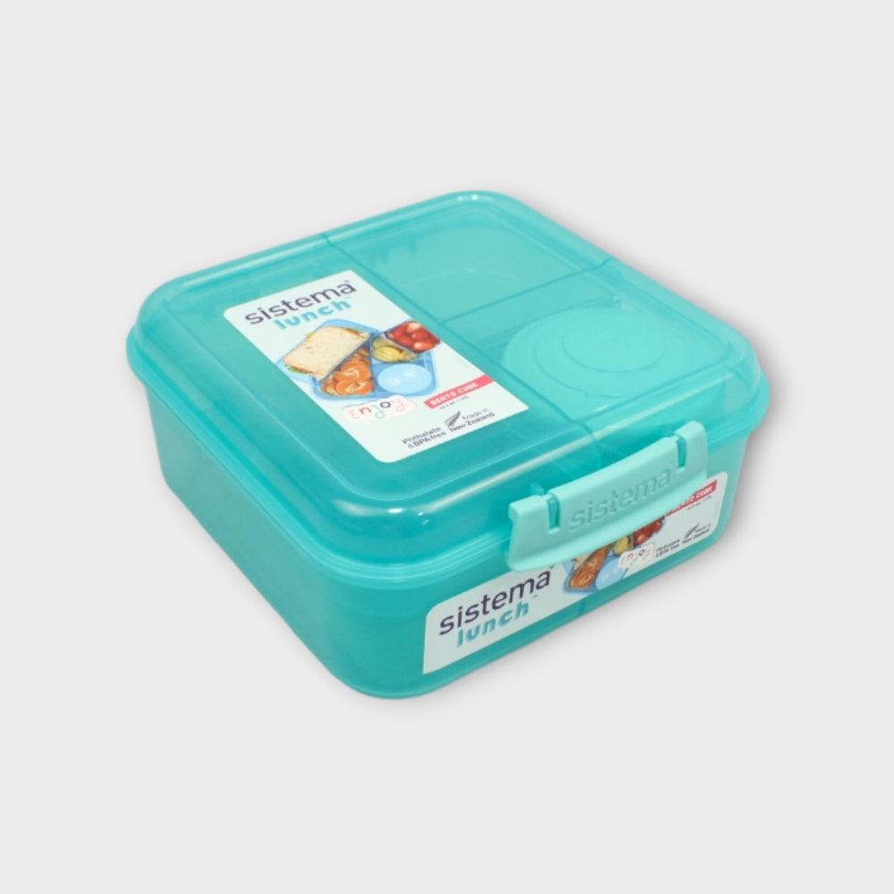 Sistema Turquoise 1.25 L Bento Cube With Yogurt Pot - Ourkids - Sistema