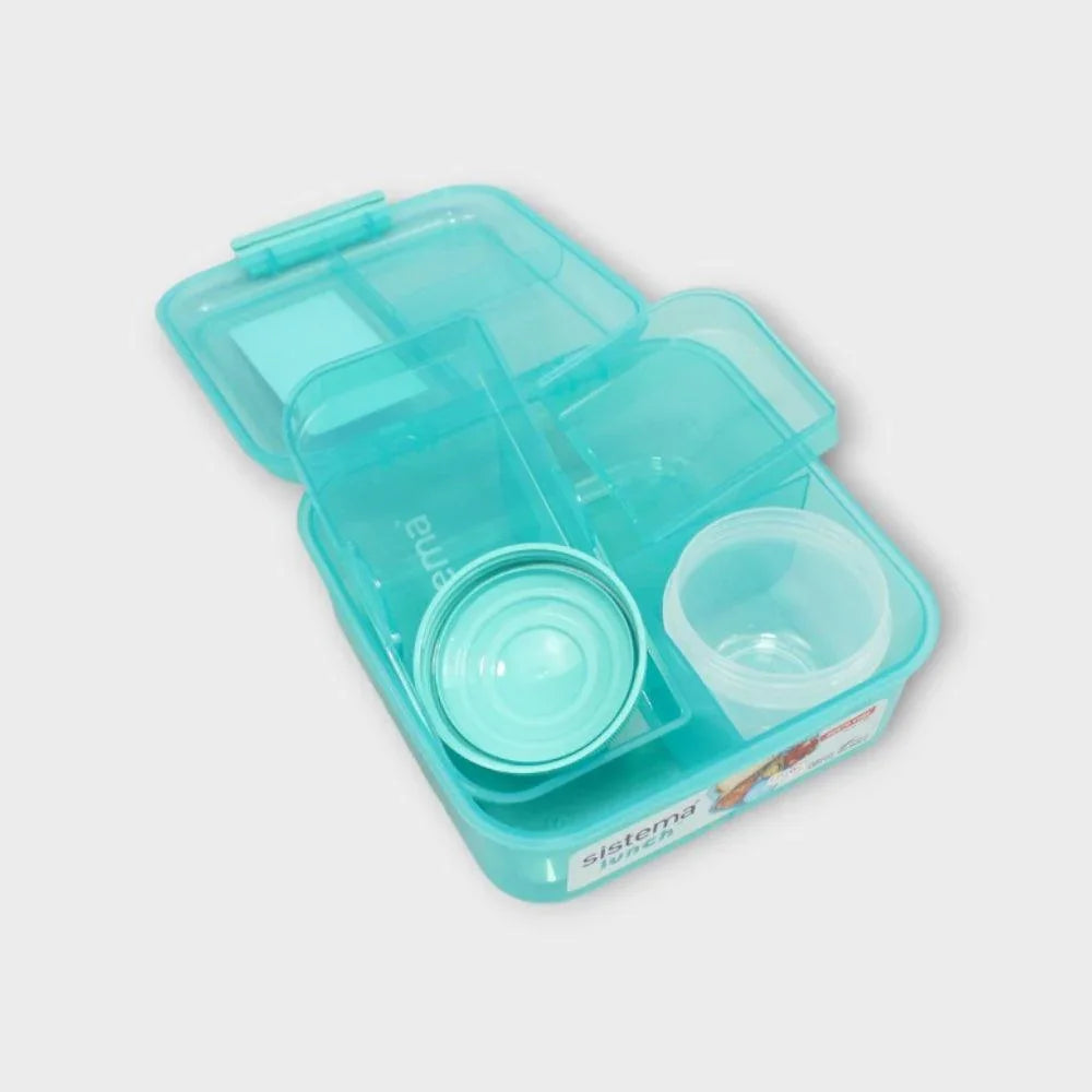 Sistema Turquoise 1.25 L Bento Cube With Yogurt Pot - Ourkids - Sistema