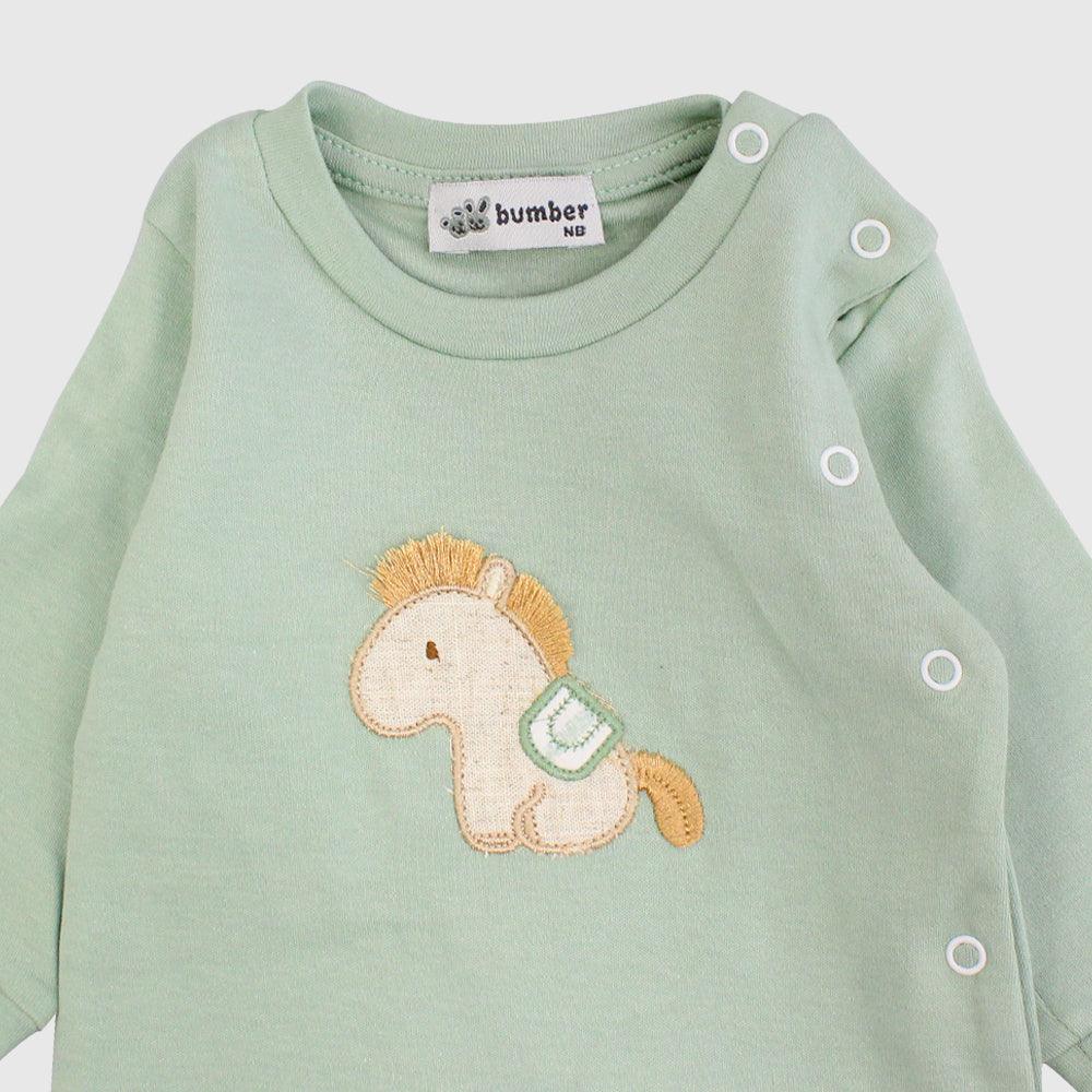 Sitting Horse Baby Footie - Ourkids - Bumber