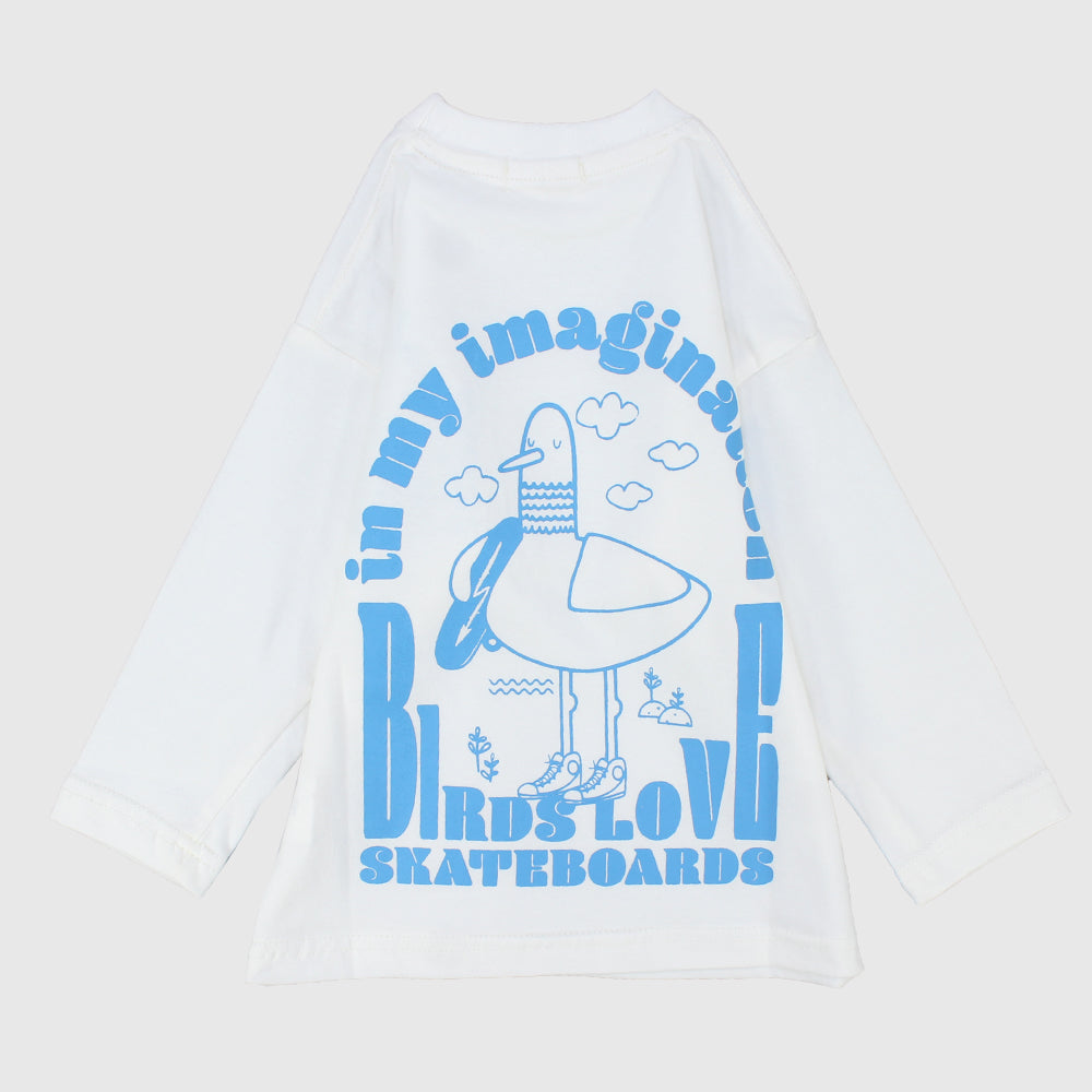 Skating Bird Long-Sleeved T-Shirt - Ourkids - Playmore