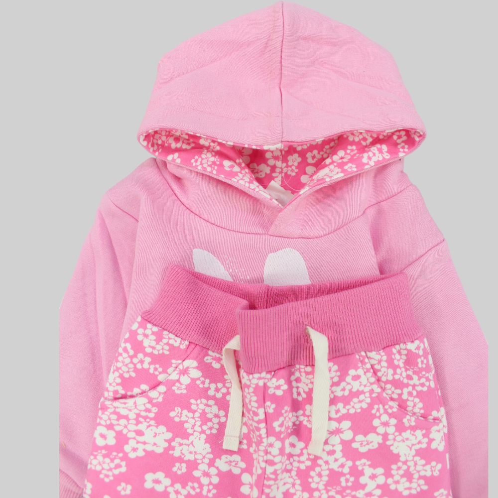 Sleepy Bunny Long-Sleeved Fleeced Hooded Pajama - Ourkids - Al Sayad