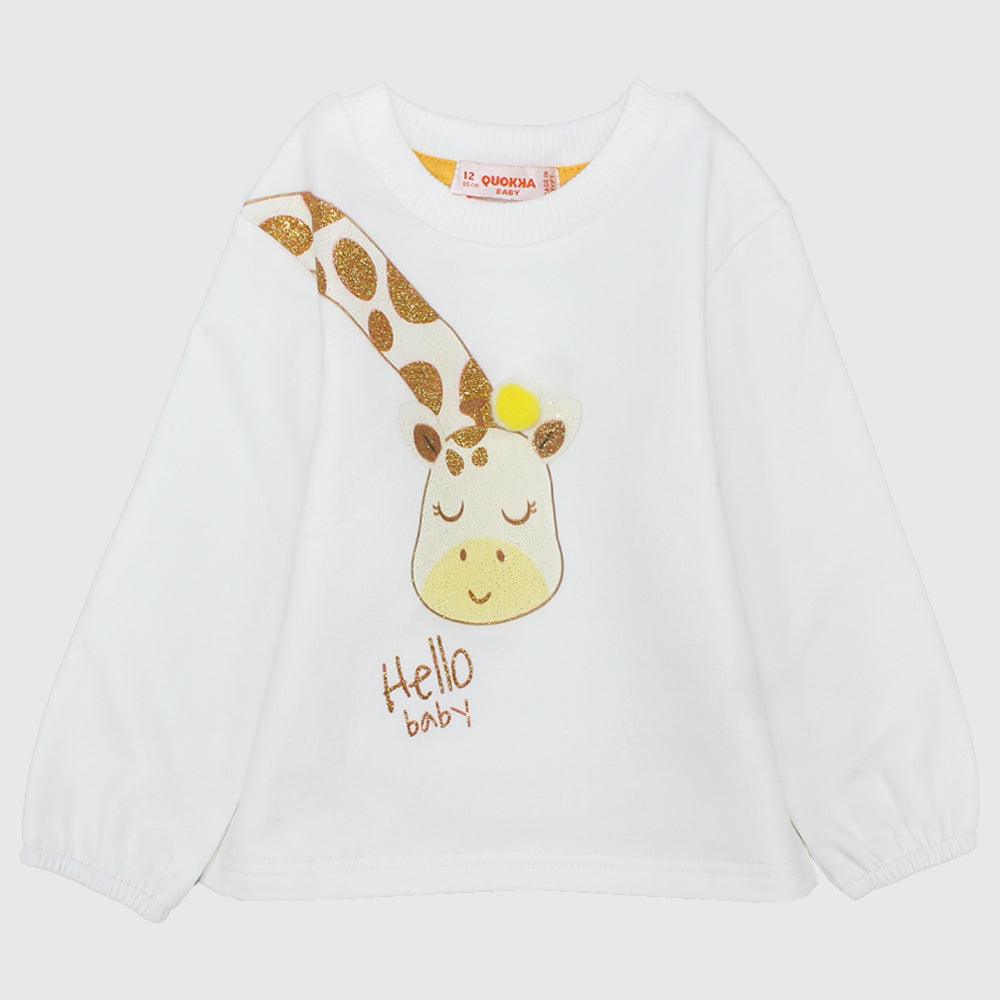 Sleepy Giraffe Long-Sleeved Sweatshirt - Ourkids - Quokka