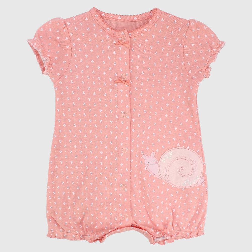 Sleepy Snail Ruffled Shoulders Romper - Ourkids - Mini Me