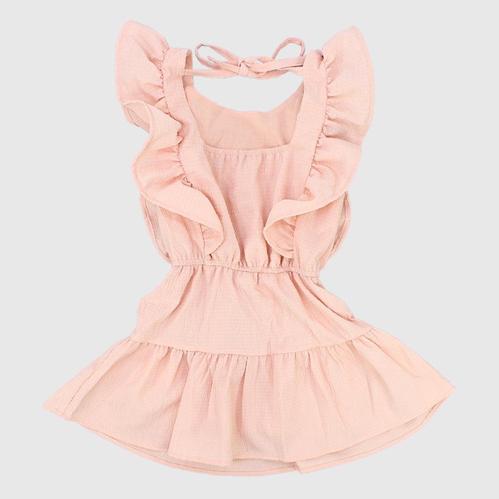 Sleeveless Dress With Cute Ruffles - Ourkids - Pompelo