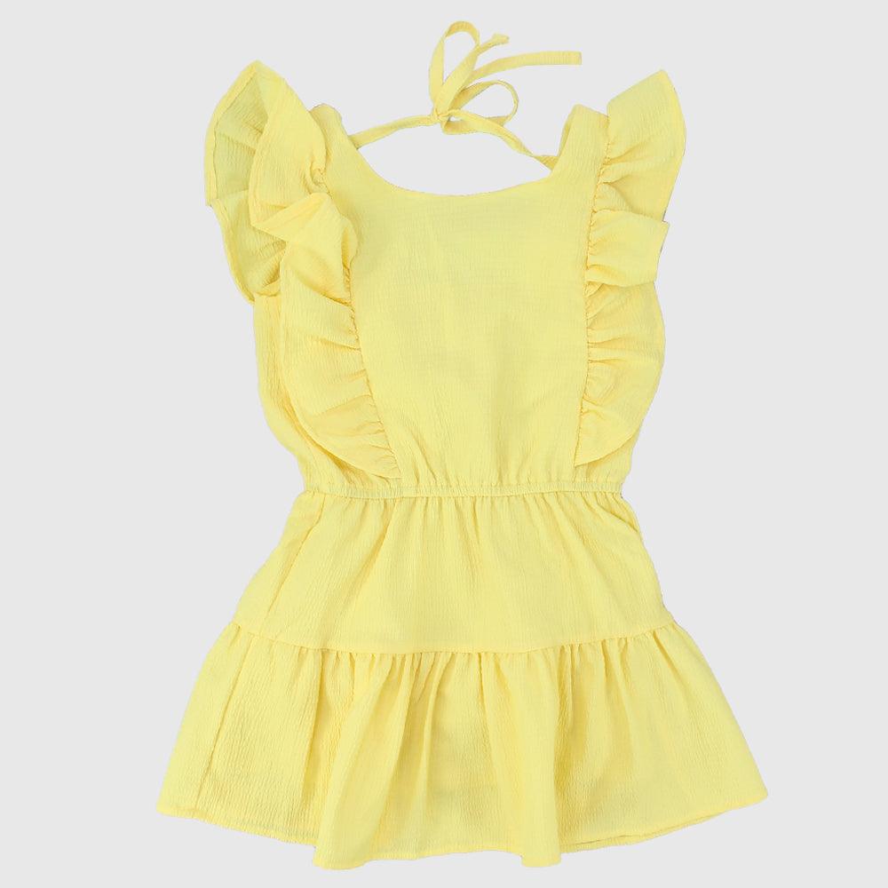 Sleeveless Dress With Cute Ruffles - Ourkids - Pompelo