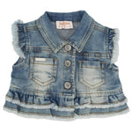 Sleeveless Ruffled Jean Jacket - Ourkids - Quokka