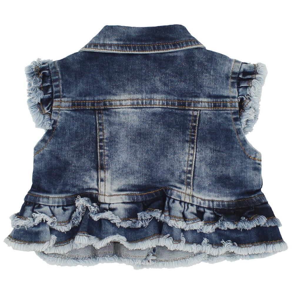 Sleeveless Ruffled Jean Jacket - Ourkids - Quokka