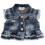 Sleeveless Ruffled Jean Jacket - Ourkids - Quokka