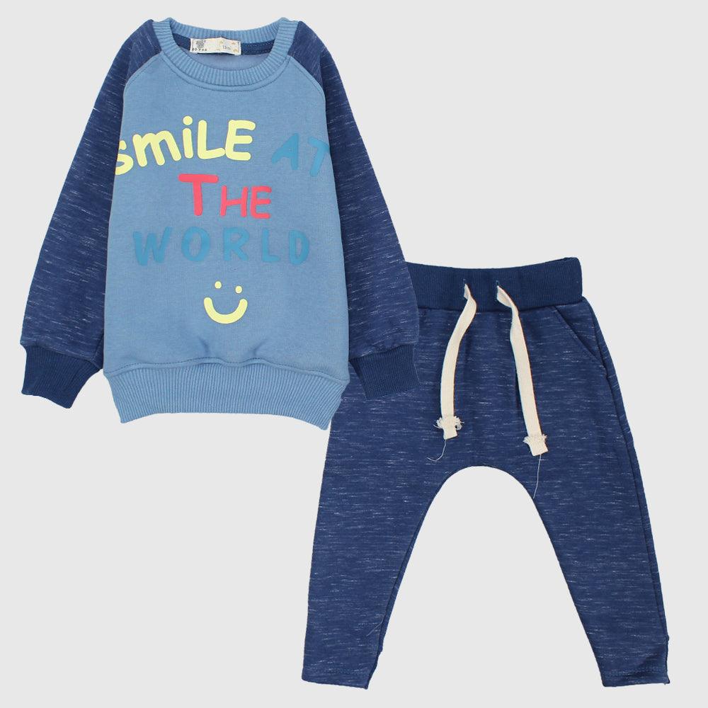 Smile Long-Sleeved Fleeced Pajama - Ourkids - Sotra