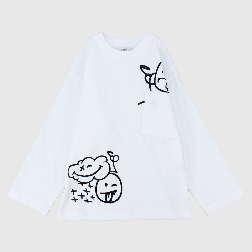 Smiley Cloud Long-Sleeved T-Shirt - Ourkids - Playmore