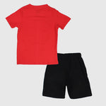 Smiley Face Short-Sleeved Pajama - Ourkids - Rosso