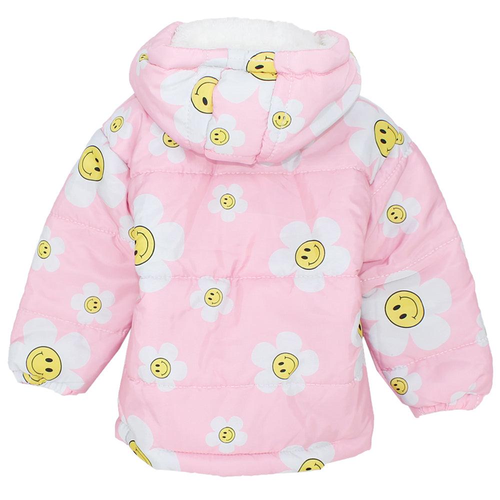 Smiley Flower Long-Sleeved Waterproof Hooded Jacket - Ourkids - Ourkids