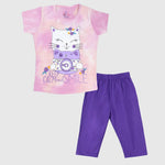 Smiling Cat Short-Sleeved Pajama - Ourkids - JOKY