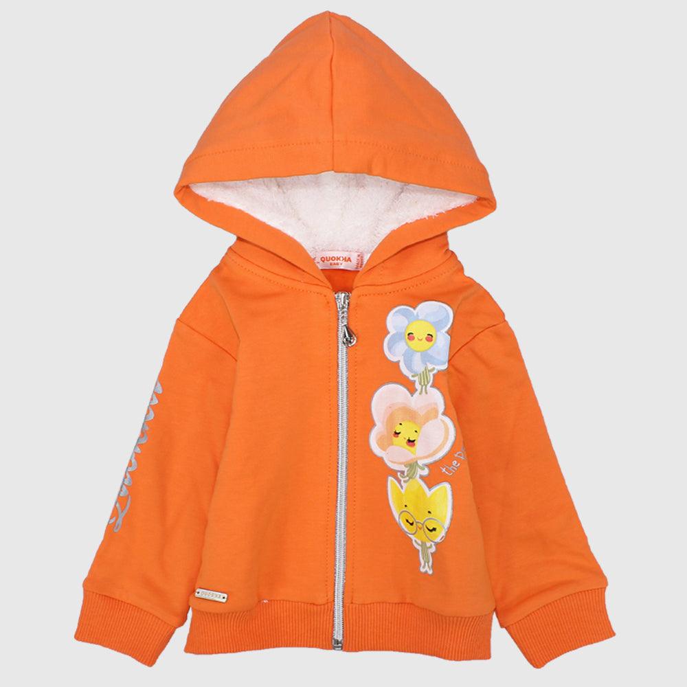 Smiling Flowers Long-Sleeved Zip-Up Hoodie - Ourkids - Quokka