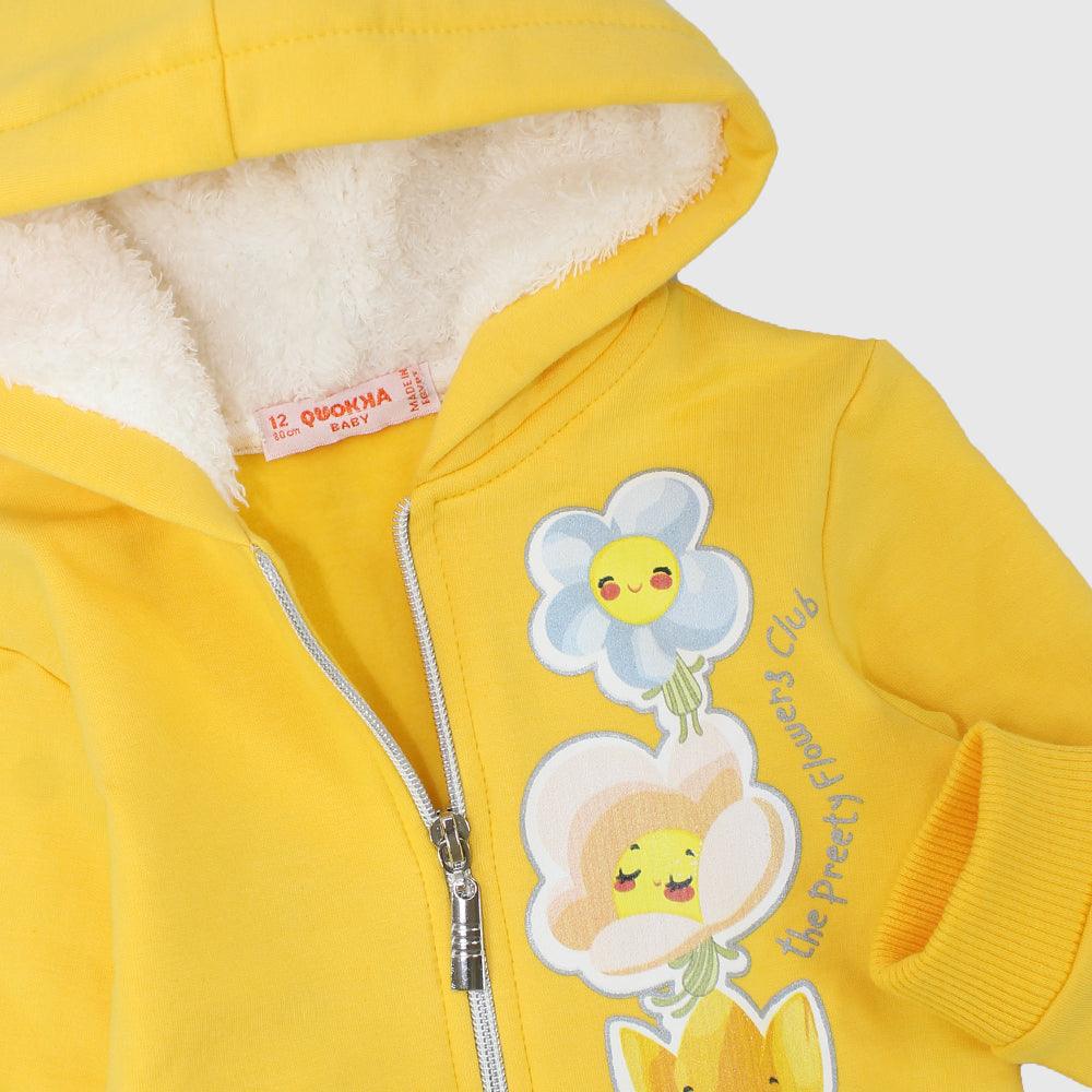 Smiling Flowers Long-Sleeved Zip-Up Hoodie - Ourkids - Quokka