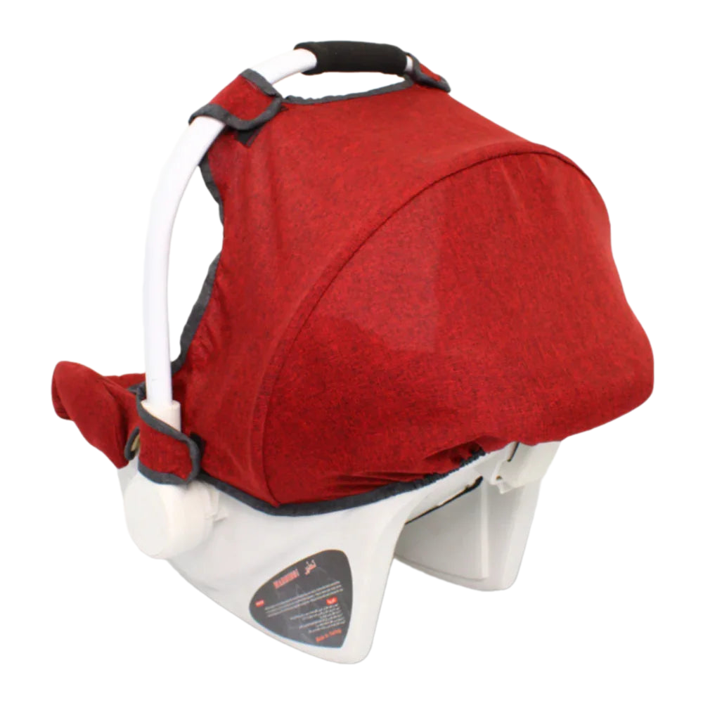 Burgundy & White Maller Baby Car Seat – Lightweight, Safe, and Practical