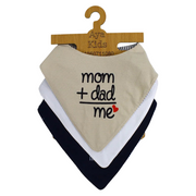 Pack of 3 – Bib Baby Boy Cotton Scarf Style Mom & Dad Design