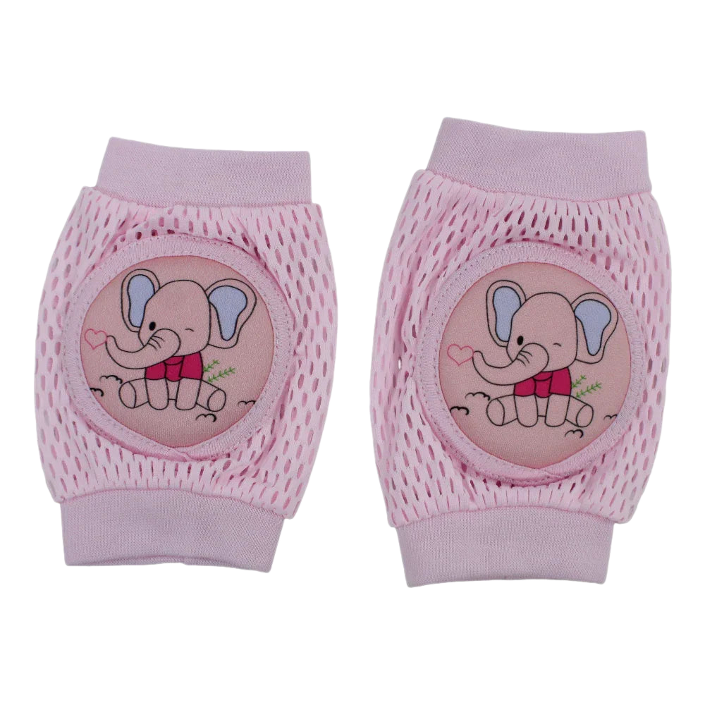 Baby Knee Mesh Pads – Pink with Elephant Design