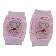 Baby Knee Mesh Pads – Pink with Elephant Design