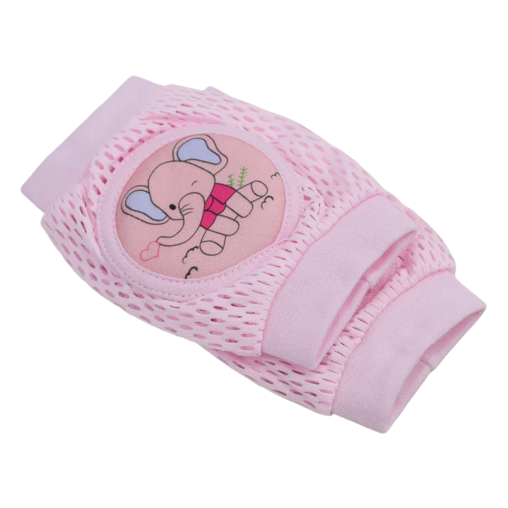 Baby Knee Mesh Pads – Pink with Elephant Design