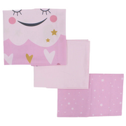 Baby Girls Bed Sheet Set – Cotton – Pink with Sweet Dreams Print