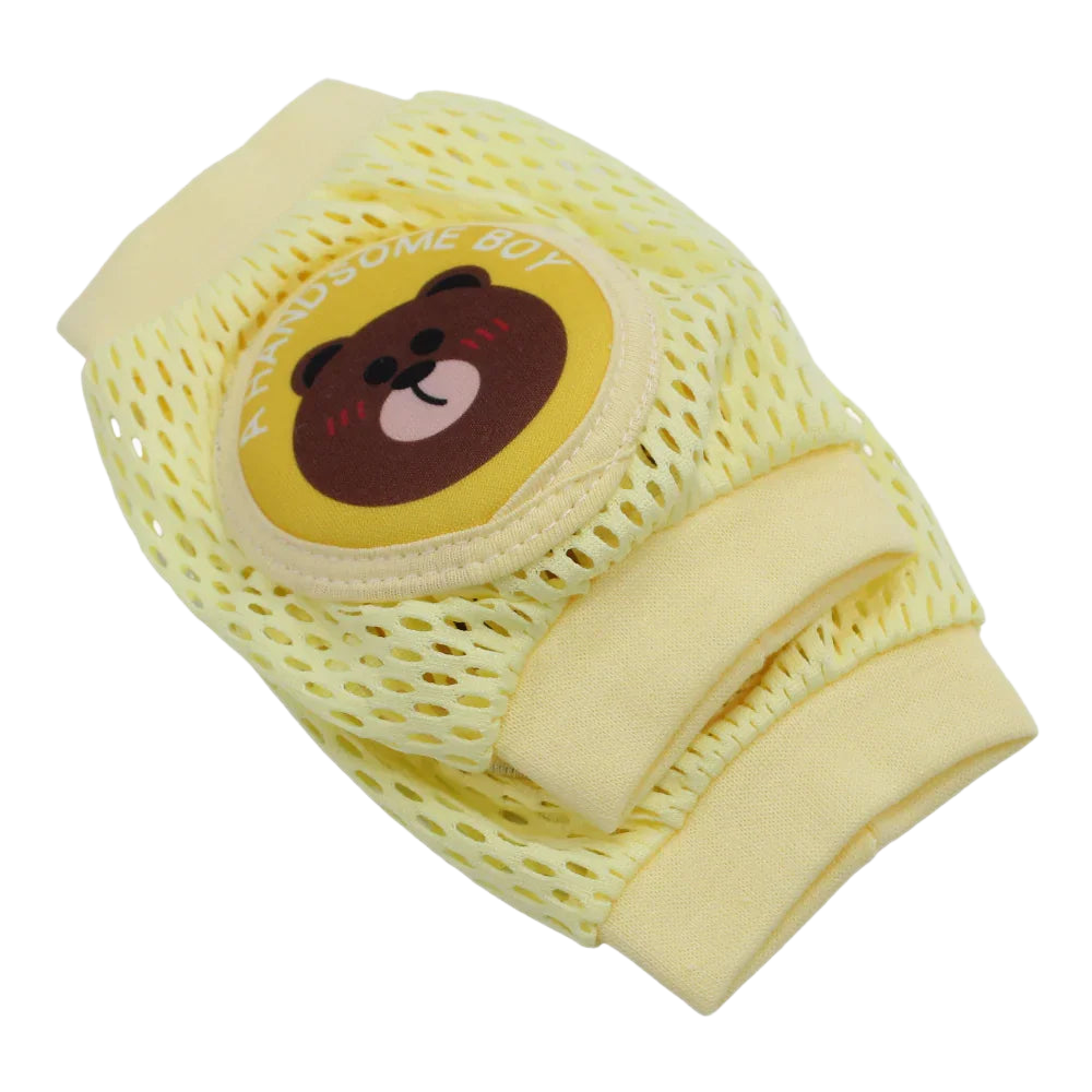 Baby Knee Mesh Pads – Yellow with Bear Design
