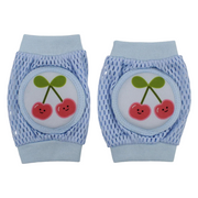 Baby Knee Mesh Pads – Light Blue with Cherry Design