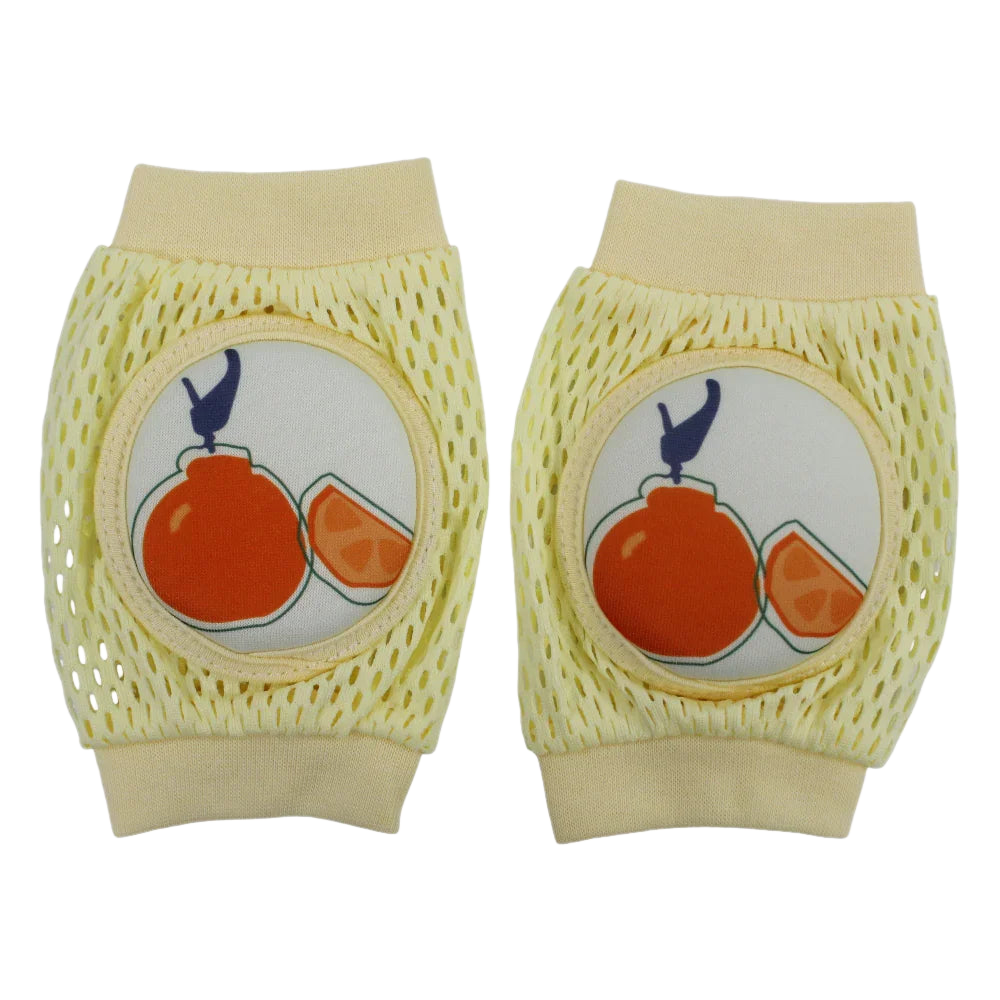 Baby Knee Mesh Pads – Yellow with Orange Design
