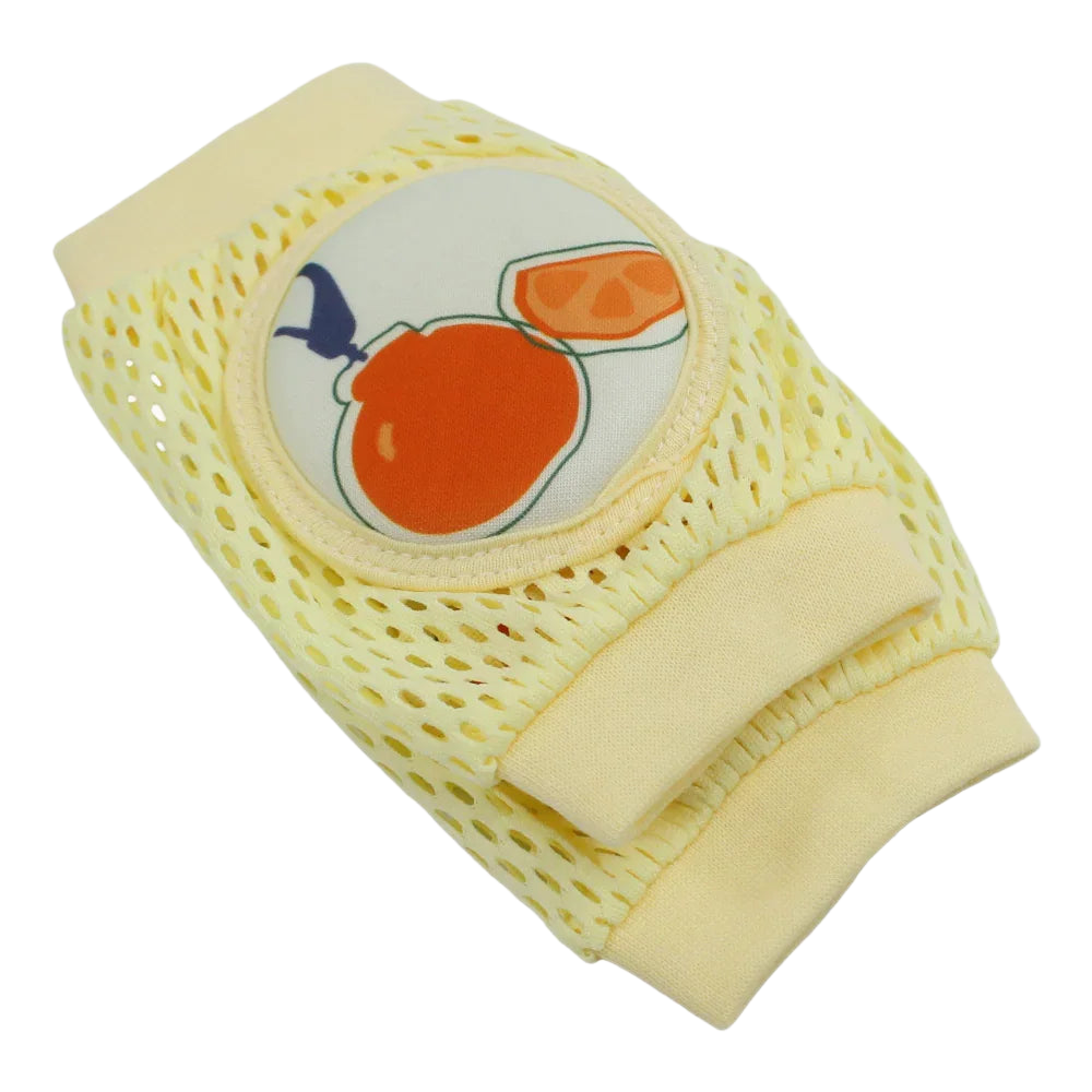 Baby Knee Mesh Pads – Yellow with Orange Design