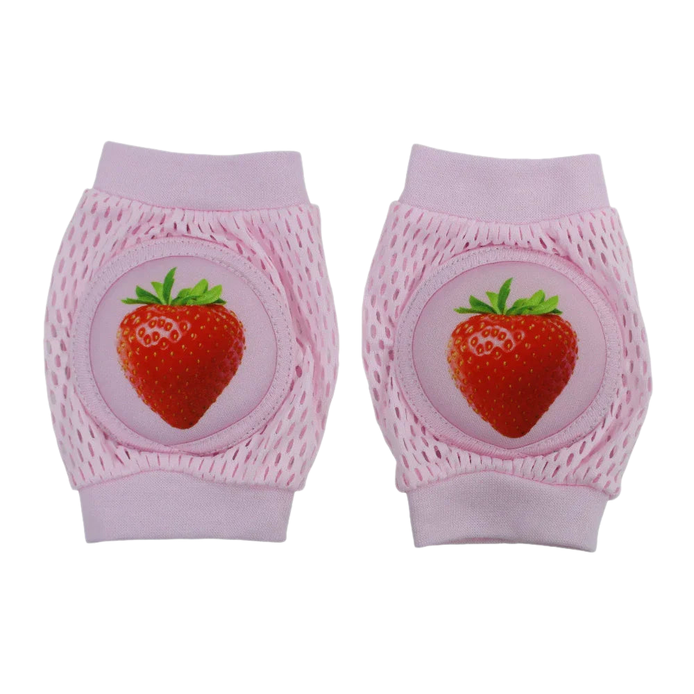 Baby Knee Mesh Pads – Pink with Strawberry Design