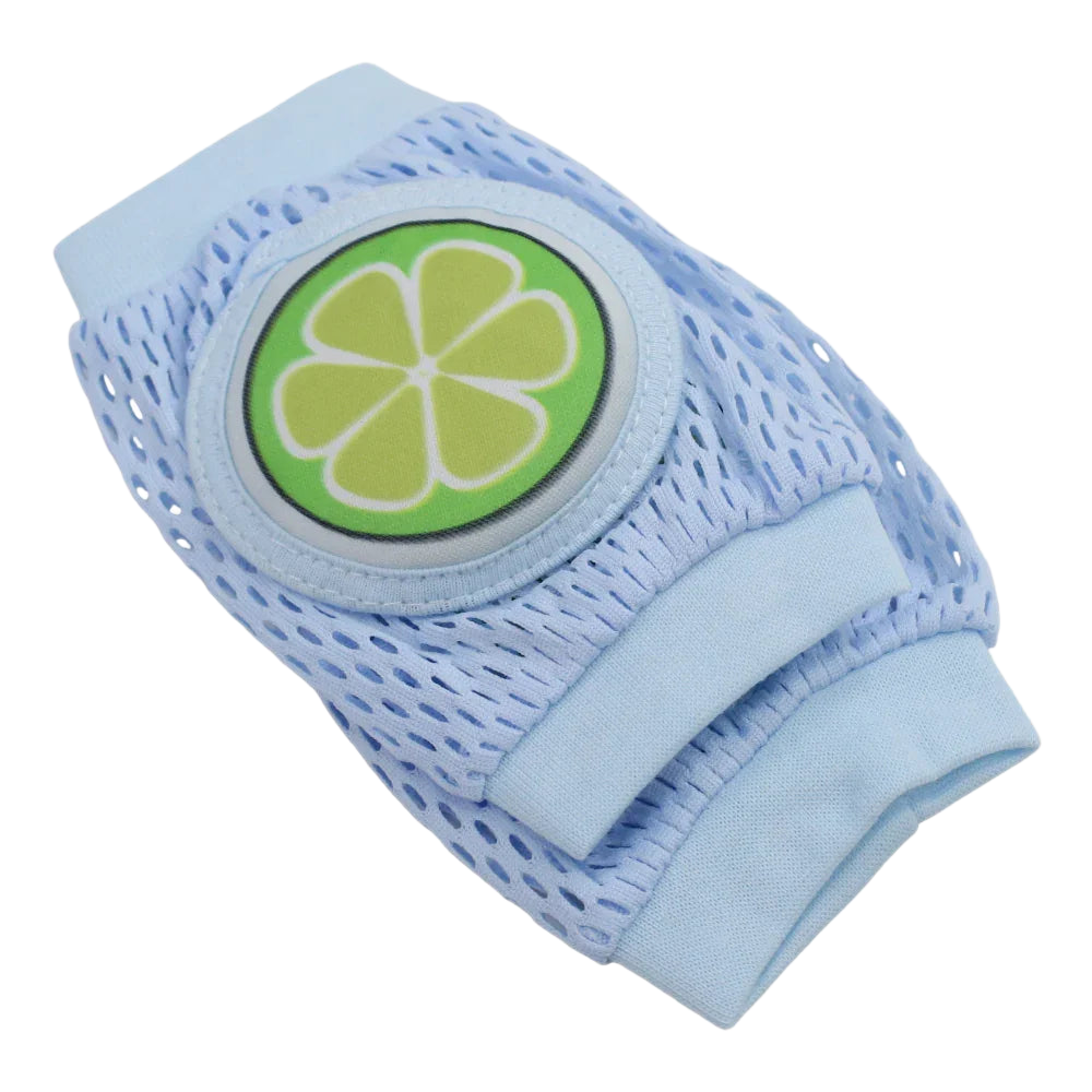Baby Knee Mesh Pads – Light Blue with Lemon Design