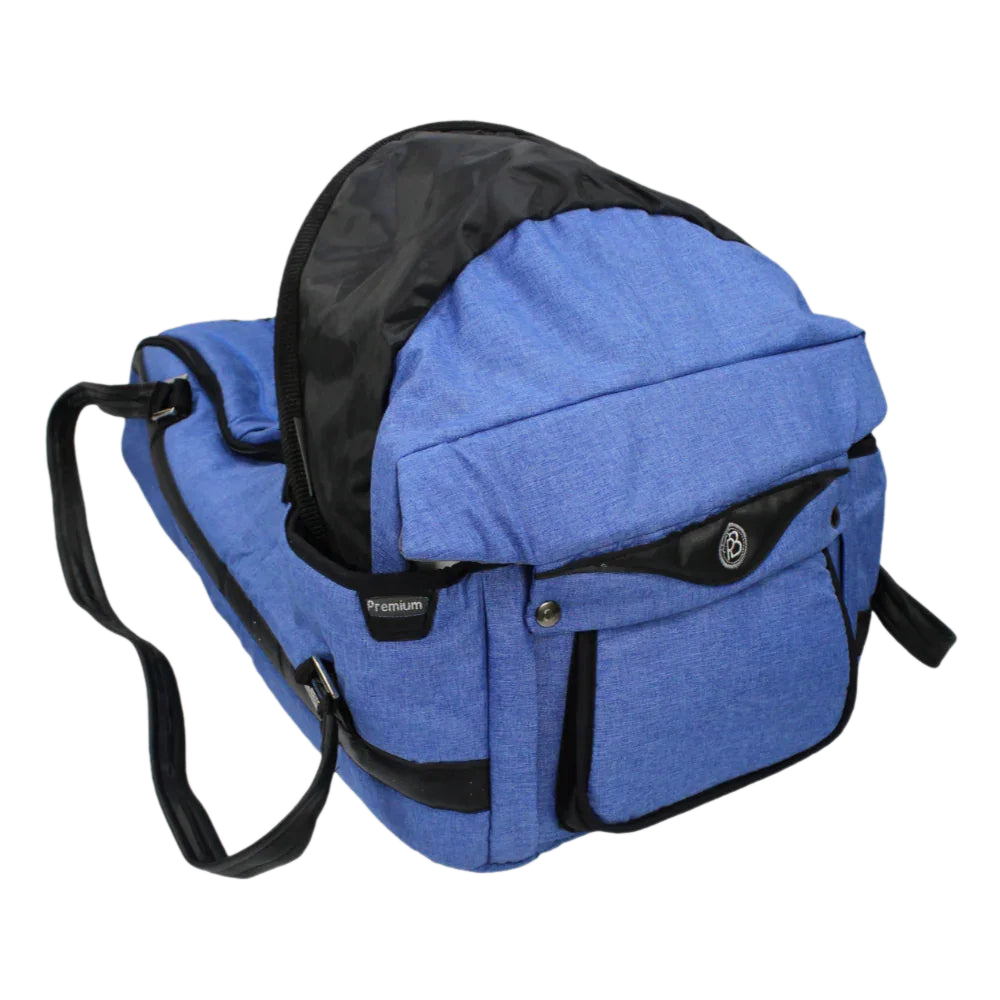 Petit Bebe Premium Carry Cot - Blue/Black