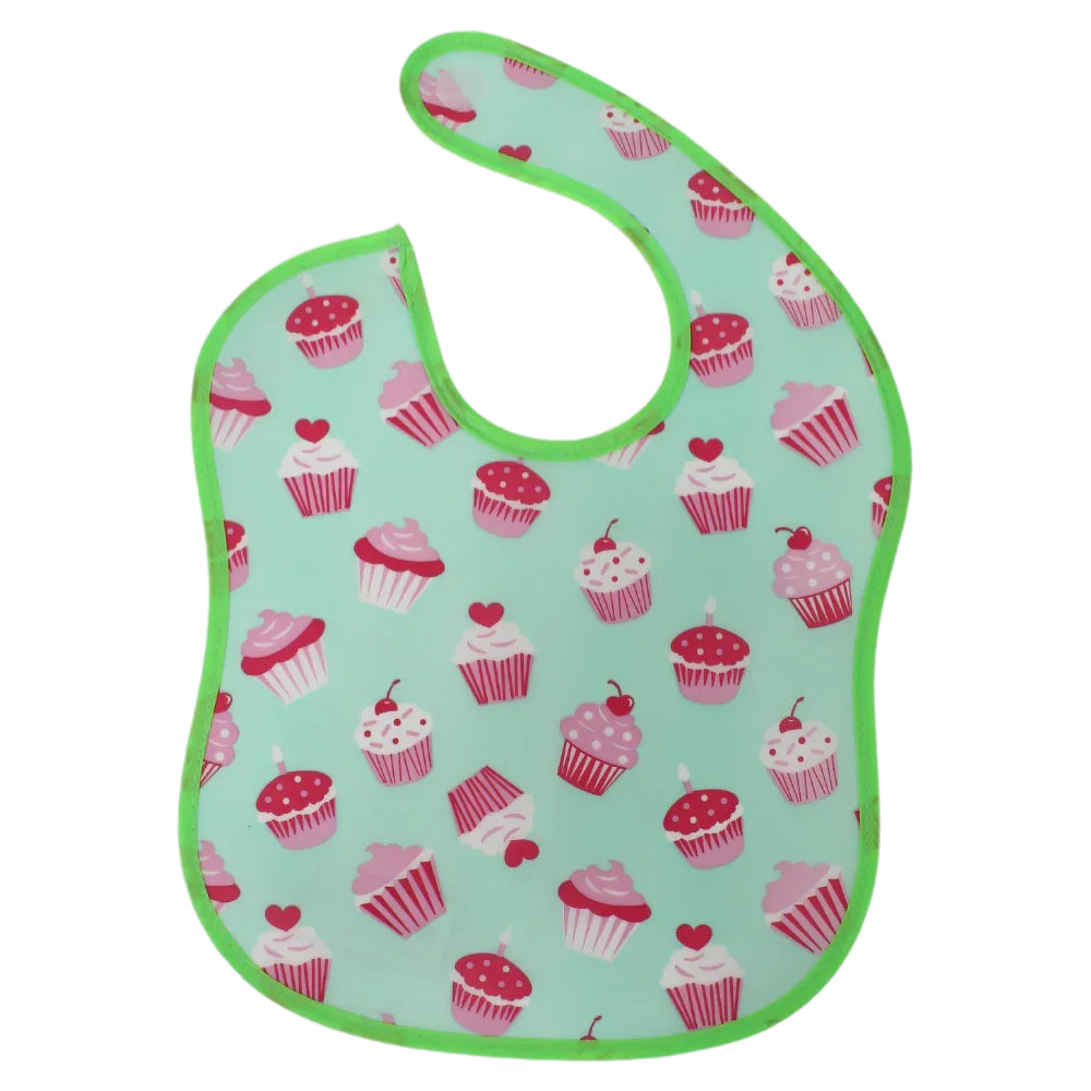 Cupcakes PVC Baby Bib – Soft, Lightweight & Mess-Free - Baby Essentials - Bella Bambino