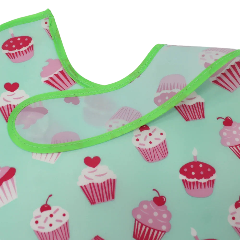 Cupcakes PVC Baby Bib – Soft, Lightweight & Mess-Free