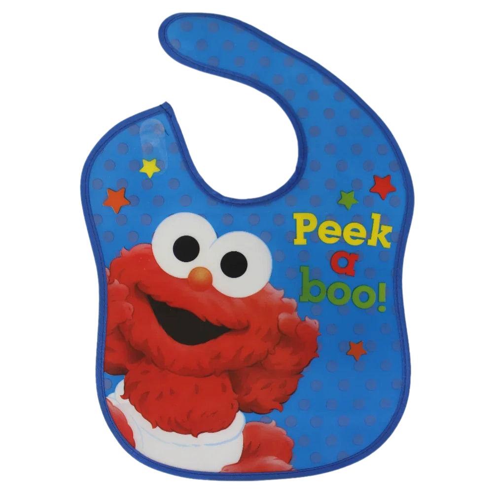 Peek-A-Boo Elmo Waterproof Tarpaulin Bib – Comfortable & Mess-Free - Baby Essentials - Bella Bambino