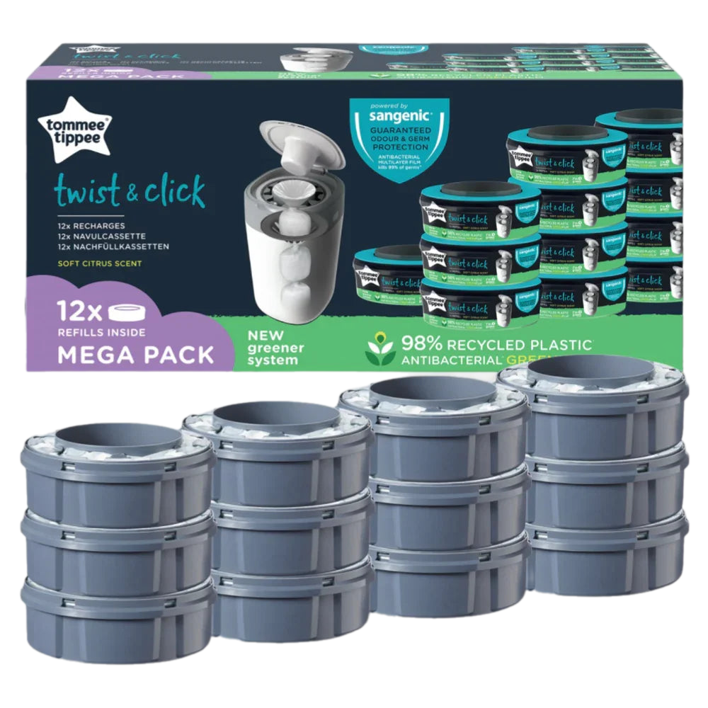 Tommee Tippee Sangenic Refill Cassette 'Twist & Click' – 12 Pcs - Baby Essentials