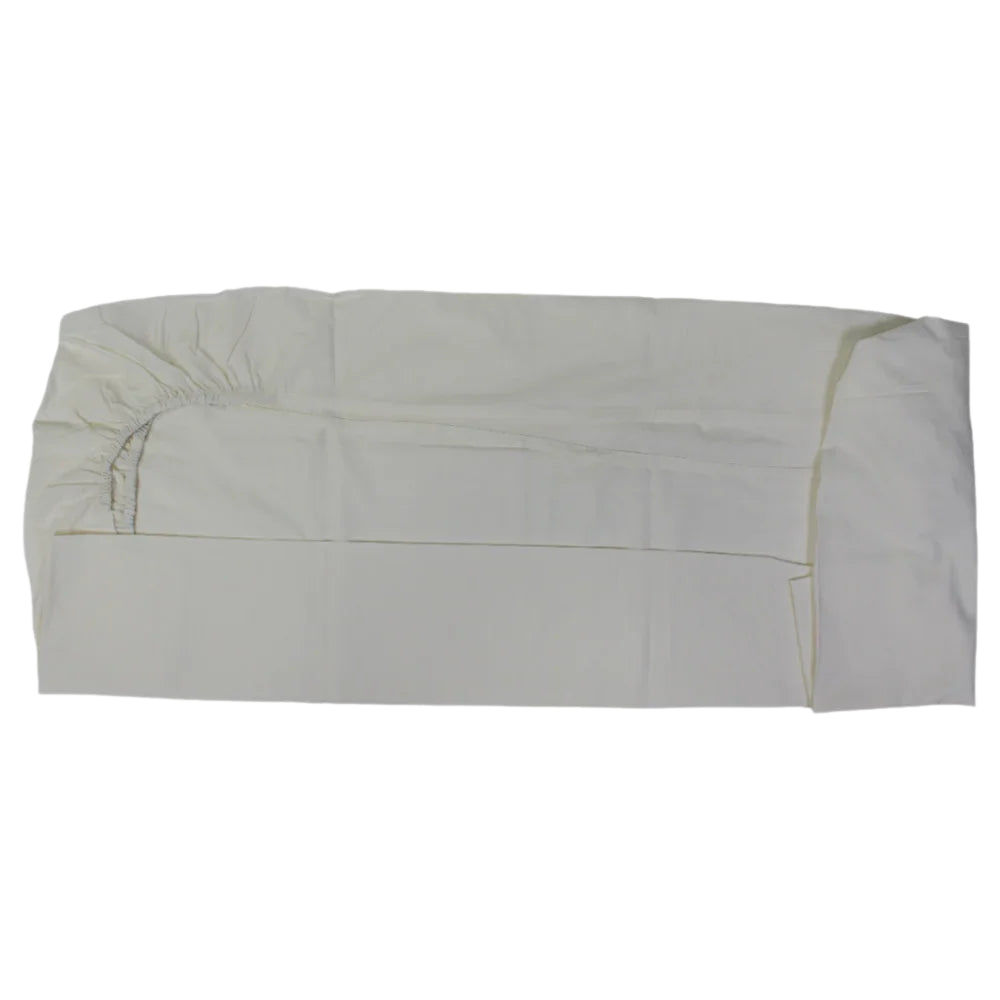 Unisex Baby Cotton Bed Sheets – Off-White Plain