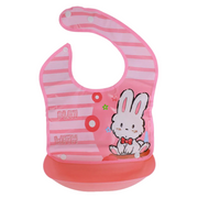 Baby Bib – Pink with Cute Bunny Design