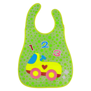 Baby Bib – Green with Car Design