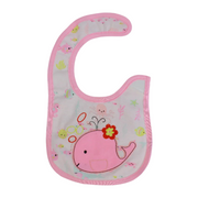 Baby Bib – White & Pink Whale Design