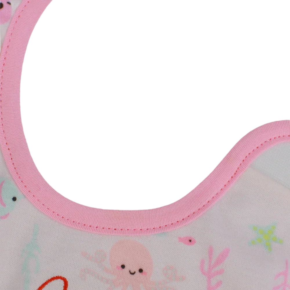 Baby Bib – White & Pink Whale Design