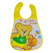 Baby Bib – Yellow with Basketball Bear Design