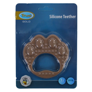 True Gold Silicone Teether – Brown Paw